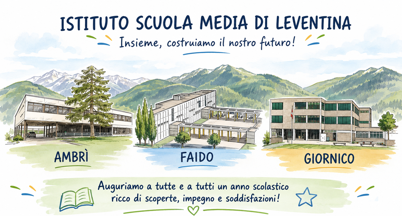Istituto scuola media di Leventina
Insieme, costruiamo il nostro futuro!
Auguriamo a tutte e a tutti un anno scolastico!